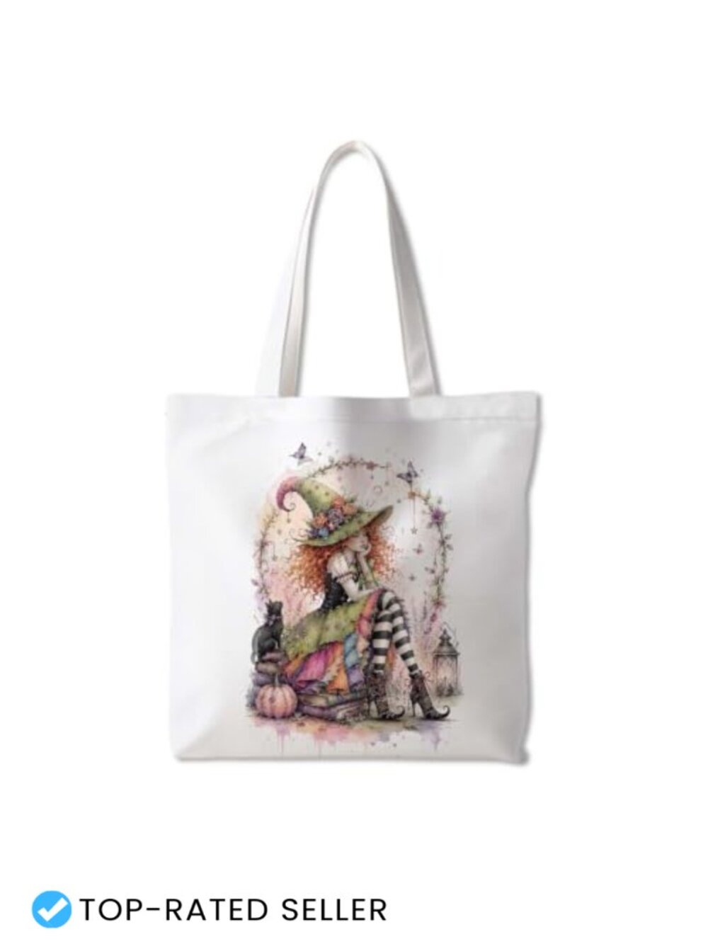 Halloween Ghost Tote Bag 15x15.4 Inch Foldable Tote Purse for Women